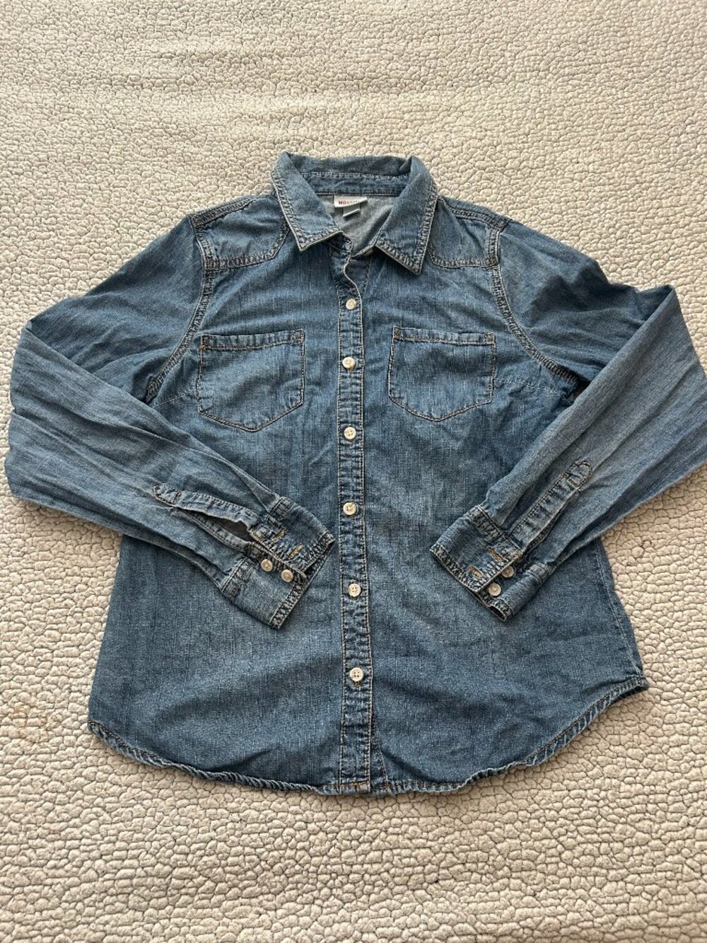 Mossimo -- cotton light blue denim long sleeve button up